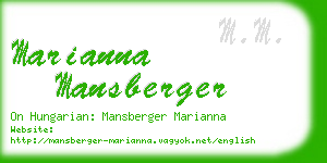 marianna mansberger business card